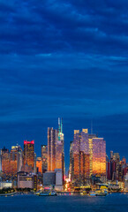 Fototapeta premium New York City Skyline in Beautiful Clouds, USA