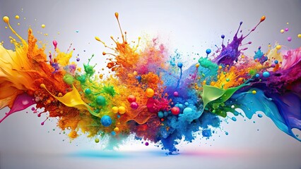 Fototapeta premium Abstract painting with random splashes of colorful paint creating a harmonious composition , art, creativity, abstract