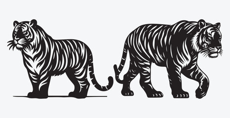 Tiger Vector Illustration Silhouette Collection