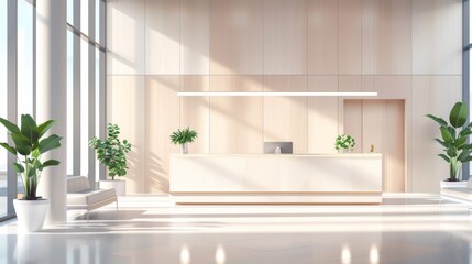 Modern Minimalist Office Lobby Interior Design