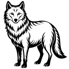 Arctic Wolf Icon Silhouette Vector Art Illustration

