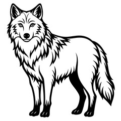 Arctic Wolf Icon Silhouette Vector Art Illustration
