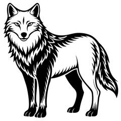 Arctic Wolf Icon Silhouette Vector Art Illustration
