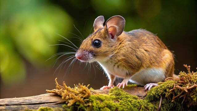 Isolated Wood mouse (Apodemus sylvaticus) being shot from different angles , pest, wild mouse, rodent, deratization