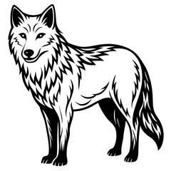 Arctic Wolf Icon Silhouette Vector Art Illustration
