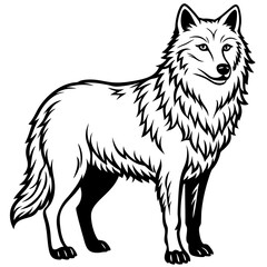 Arctic Wolf Icon Silhouette Vector Art Illustration
