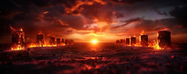 Obraz premium Mirage of an ancient city in the desert, Fantasy, Cool tones, 3D rendering