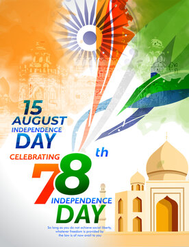 vector illustration of 15th August India Happy Independence Day.