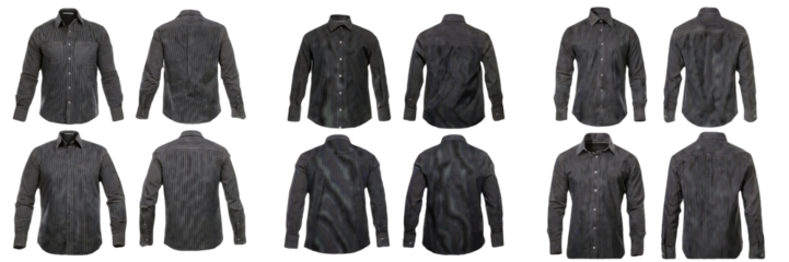 Multiple Views of a Grey Dress Shirt