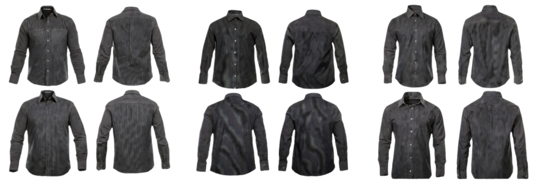 Multiple Views of a Grey Dress Shirt