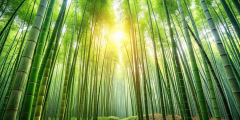 Fototapeta premium of a serene bamboo forest , bamboo, forest, green, tranquil, nature, Asian, peaceful, zen, trees, foliage, Oriental