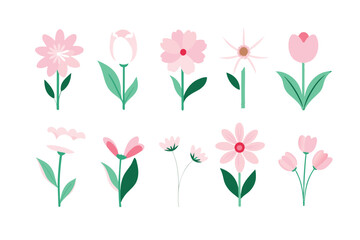 Wild Flat floral element collection