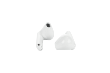 White headphones wireless earphones isolated on white with clipping path.