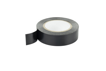 Black electrical tape isolated on white background with clipping path.