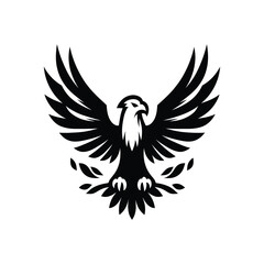 silhouette image,Eagle bird,vector illustration,white background