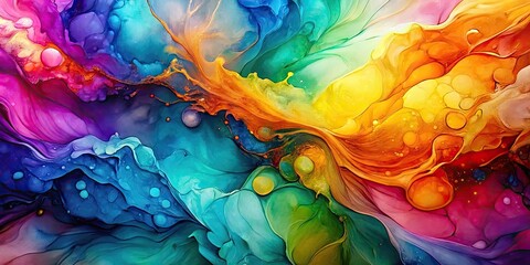 Vibrant and dynamic alcohol ink abstract background, colorful, alcohol ink, abstract, vibrant, dynamic, artistic, painting