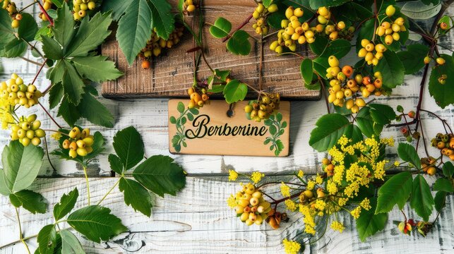 Berberine capsules supplements on the table. Selective focus.