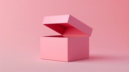 Obraz premium An Open Pink Box on a Soft Pink Background