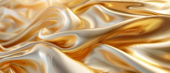 A tight shot of gold and white fabric, featuring a sunbeam casting light from the image's background