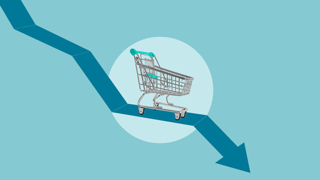 Cost reduction concept. Cost down. Cost Management, Economy recession, low budget, Effective business. Empty space for text