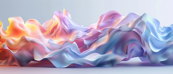 Obraz premium A 3D image of a mountain range against a blue backdrop, with a lighter blue sky in the foreground