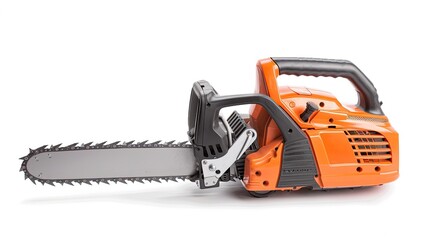 Fototapeta premium Powerful Chainsaw Designed for Efficient Tree Cutting in Forested Areas