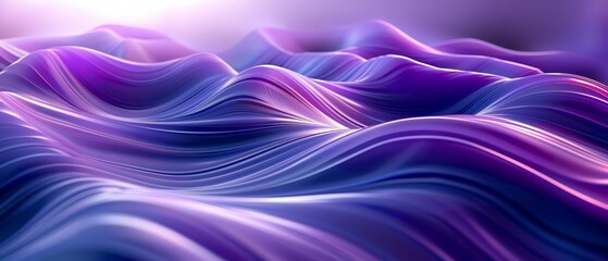 Fototapeta premium Wave of blue and purple hues, featuring a radiant light in its center