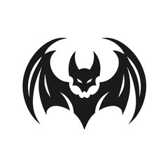 Obraz premium Clean black and white vector silhouette of a Bat isolated on white background