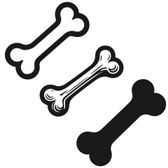 Naklejka premium Clean black and white vector silhouette of a Bone isolated on white background