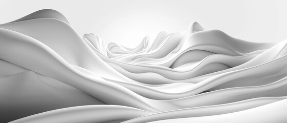 Obraz premium A monochrome image of a white wave cascading down a snow-covered mountain, illuminated by a radiant backdrop