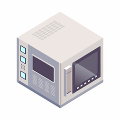 Isometric microwave oven on a isolated white background (9)