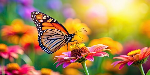 Butterfly perched on a vibrant flower, butterfly, flower, nature, vibrant, colorful, insect, wings, garden, pollination