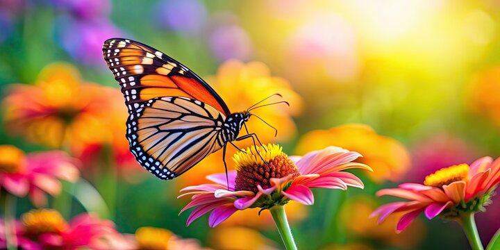 Butterfly perched on a vibrant flower, butterfly, flower, nature, vibrant, colorful, insect, wings, garden, pollination