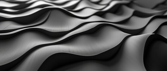 A monochrome picture features a wavy surface overlaid with a monochrome wave pattern image