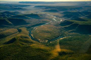 Drysdale river in the East Kimberley, Western Australia, aerial view