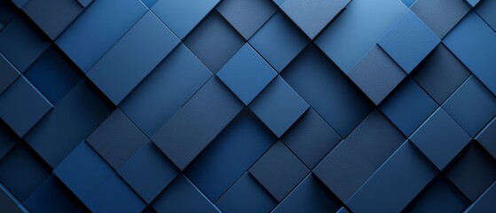 Fototapeta premium A dark blue wallpaper features a central diagonal diamond pattern of squares and rectangles