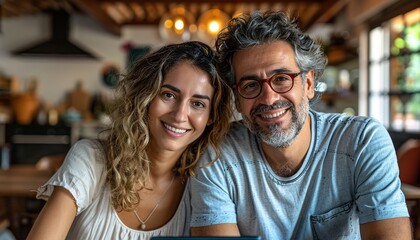Fototapeta premium couple sitting on a bench