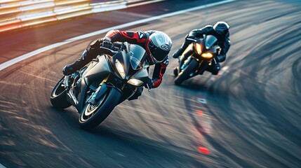 Black and White Motorcycles Racing on the Track