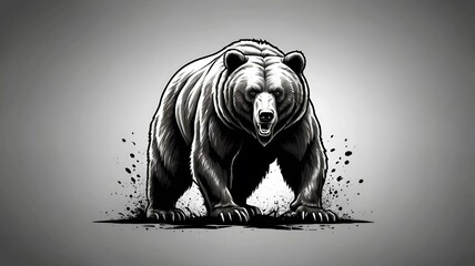 illustration of a silhouette of a bear