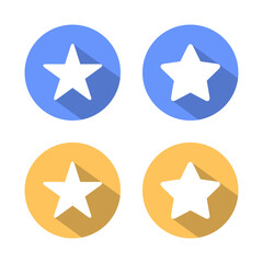 Star icon in round corner with long shadow