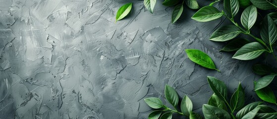  Close-up of a verdant, leafy plant against a gray backdrop Insert text or image here
