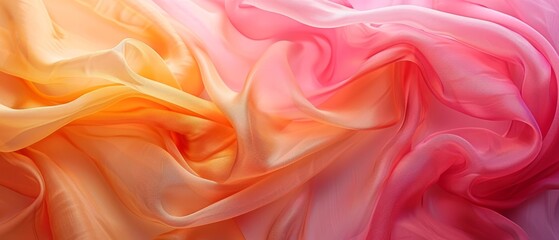 Fototapeta premium A tight shot of a tri-colored fabric with an extensive fold in its central region