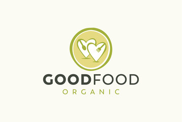 Good food organic restaurant logo design royalty free image vector business template 
