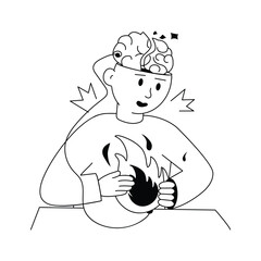 Get this amazing sketchy illustration of nervous breakdown