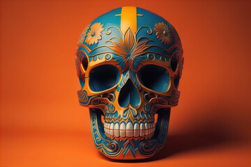 Day of the Dead sugar skull. Mexican sugar skull. ai generative