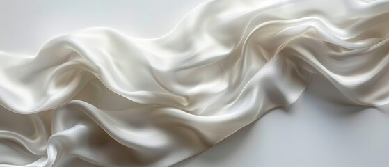 Fototapeta premium A tight shot of white fabric displays wavy patterns at its upper and lower edges