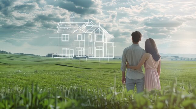 The couple with house plans