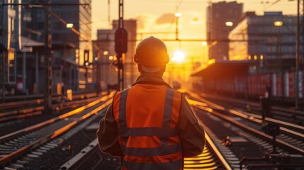 Obraz premium Train engineer.