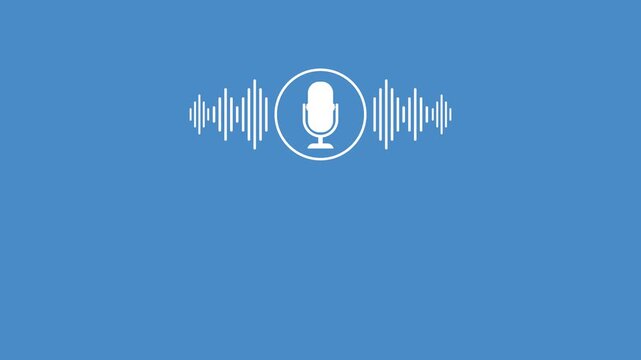 Podcast. Podcasting Sound Audio Wave animation	