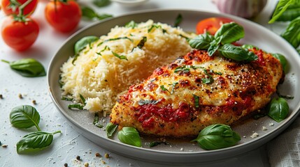 Delicious Chicken Parmesan with a Side of Creamy Polenta